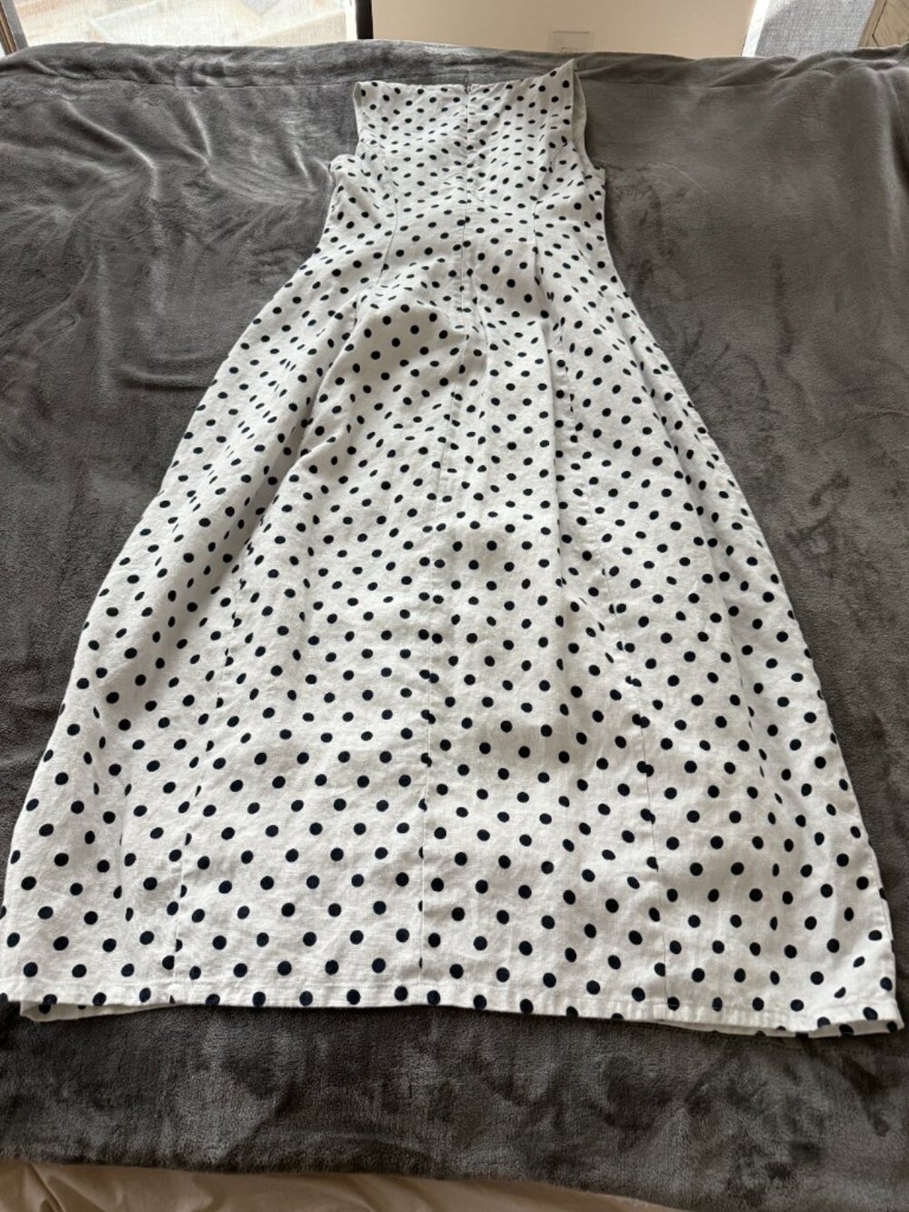 REFORMATION Jaylen Linen Maxi Dress in Polka Dot NWOT - Picture 7 of 9